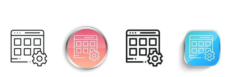 interface icon thin linear regular and button vector image