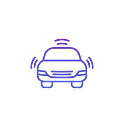 Advanced driver-assistance system line icon vector