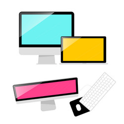 computers computer laptop and keyboard with mouse vector image
