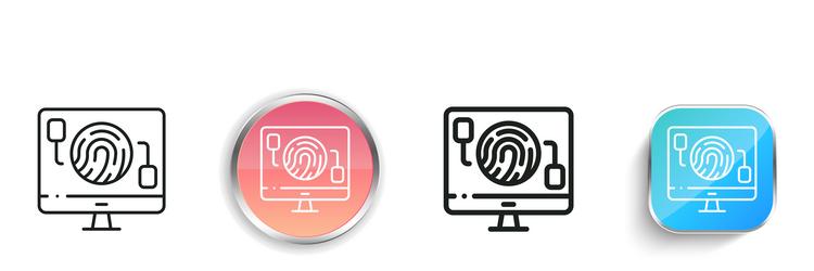 fingerprint icon thin linear regular and button vector image