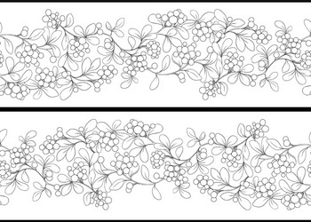 seamless pattern with autumn leaves and berries vector image
