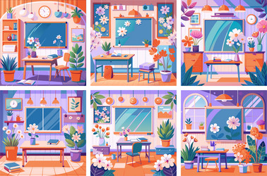 set of color on the autumn theme with a class vector image