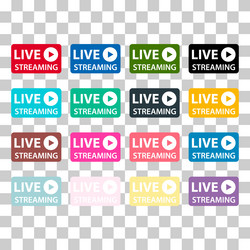 set of live streaming icon stream button design vector image