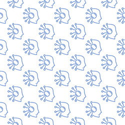 ai head artificial intelligence robot line vector image