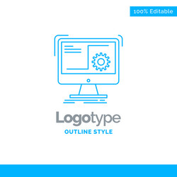 blue logo design for command computer function vector image