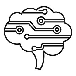 brain circuit board showing artificial vector image