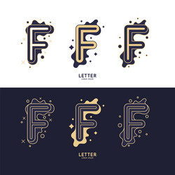 Letter f latin alphabet display vector