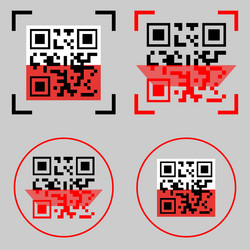 Qr code scan icons button application vector