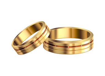 Gold wedding rings Royalty Free Vector Image - VectorStock