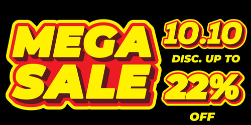 22 percent mega sale 1010 celebration discount 3d vector