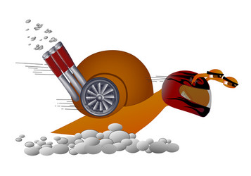 cartoon funny turbo snail vector