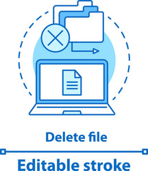 Delete File Concept Icon vector