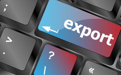 Export word on computer keyboard key button vector