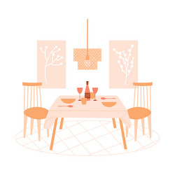 Interior of a dining room vector