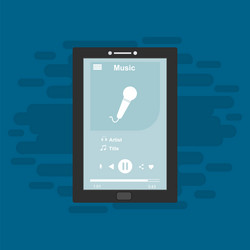 media player application app template with flat vector image