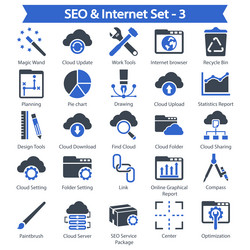 Seo internet set 3 vector