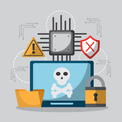laptop computer privacy hacker danger vector image