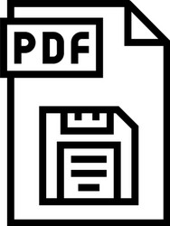 Save pdf file line icon vector