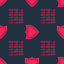 Set binary code and shield on seamless pattern vector