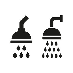 Shower icons on white background vector