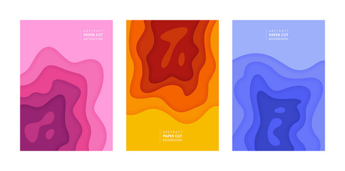 Colorful 3d abstract background with paper cut Vector Image