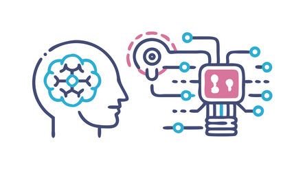 ai brain and circuit connection future vector image