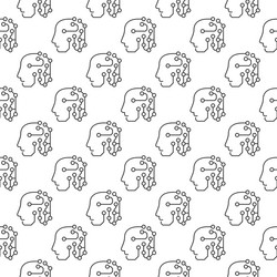 ai head with circuits artificial intelligence vector image