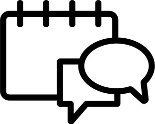 calendar message icon isolated contour vector image