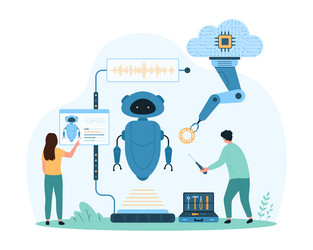 machine learning smart automation process vector image