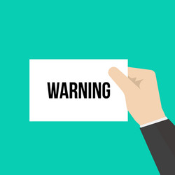 Man showing paper warning text vector