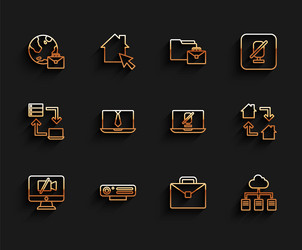 set line video camera off on computer web online vector image