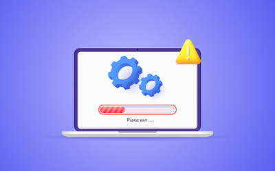 Software update error the concept of downloading vector