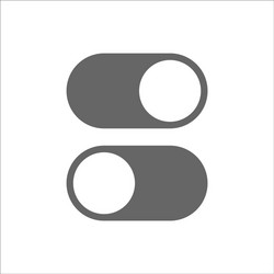 Toggle switch icon on and off position simple vector