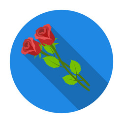 Two roses icon in outline style isolated on white Vector Image