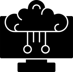 brain computer interface glyph style icon design vector image