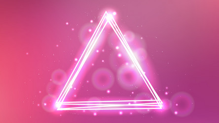 neon triangular frame with shining effects vector image