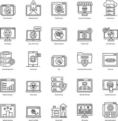 Pack ecommerce line icons vector