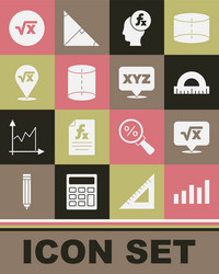 set graph schedule chart diagram square root vector image