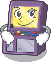 Smirking toy arcade machine in cartoon drawer vector