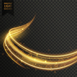 Light effect on transparent background golden Vector Image