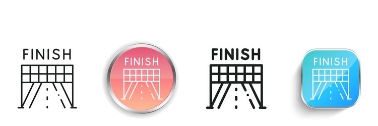 finish icon thin linear regular and button style vector image