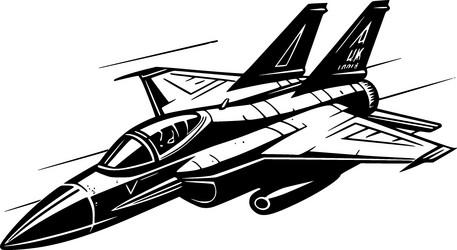 Minimalist Fighter Jet Silhouette Vector Image