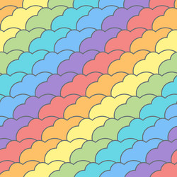 multicolored clouds seamless patter vector