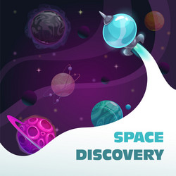 Space discovery concept fast spaceship start vector