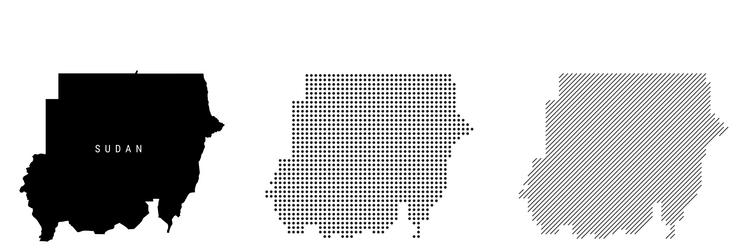 sudan silhouette map and two patterns of dots vector image
