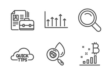 Water analysis quick tips and growth chart icons vector