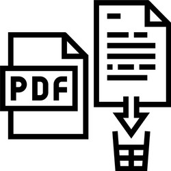 delete pdf file line icon vector