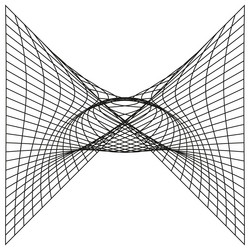 geometric hourglass structure intersecting grid vector image