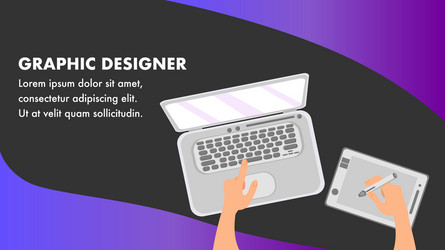 Graphic designer website banner template vector