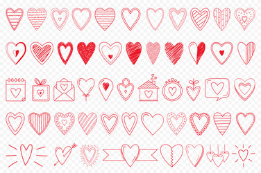 Hand drawn heart icons Royalty Free Vector Image